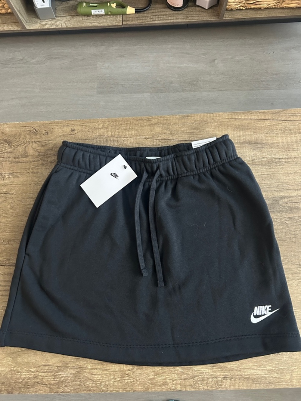 Nike Women's Black Fleece Drawstring Skirt NWT